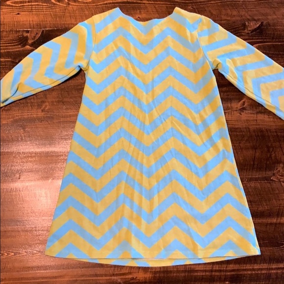 J Khaki blue & green stripe owl dress - Picture 3 of 4